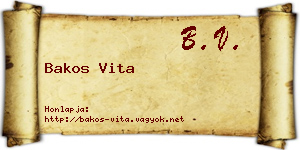 Bakos Vita névjegykártya